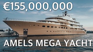 €155000000 Largest AMELS SuperYacht HERE COMES THE SUN Mega Yacht Tour  private tour Below Deck [upl. by Rorrys]