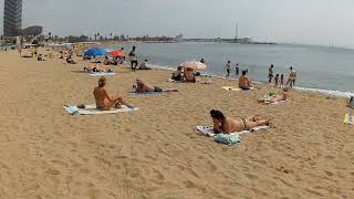 4K Barcelona Beach Tour  Somorrostro Beach [upl. by Ellicul]