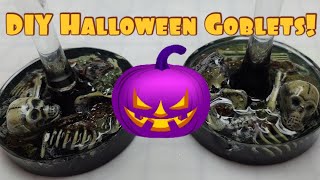 Dollar Tree Halloween Resin Craft DIY Wine Glasses [upl. by Asiram941]