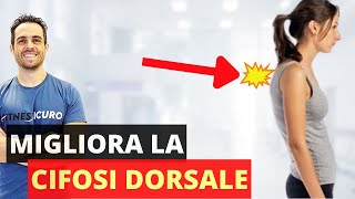 Come ridurre velocemente la CIFOSI DORSALE esercizi correttivi [upl. by Aramaj]