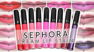 Review amp Swatches SEPHORA Cream Lip Stain  Liquid Lipsticks  Dupes [upl. by Enyledam]