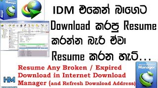 How to Resume any Expired Broken or Damaged Download in Internet Download ManagerIDM Sinhala [upl. by Ellsworth451]