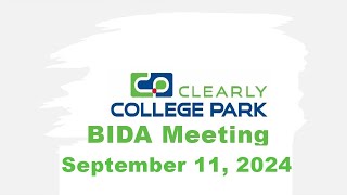 City of College Park  BIDA Meeting  September 11 2024 [upl. by Bandler]