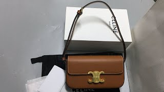 Celine Classique Triomphe Bag In Natural Calfskin Review [upl. by Featherstone]