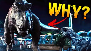 SOLVED Why DIDNT the TREX KILL the Velociraptor Blue in Jurassic World [upl. by Ahsiekit]