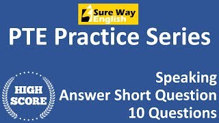 PTE Answer Short Question Practice Questions with Answers  High Score PTE Practice [upl. by Colner]