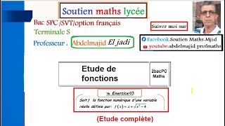 Correction de lexercice 03Etude dune fonction en racine carrée Représentation graphique2bacSPCF [upl. by Astri]