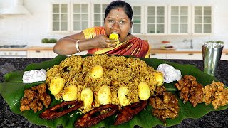 EGG BIRYANI WITH CHICKEN CURRY MUTTON CURRYEATING SHOW IN TAMIL FOODIES DIVYA [upl. by Michon]