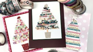 Washi Tape Christmas Tree Card Version 2 [upl. by Akeylah]