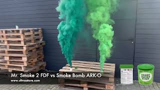 FDF Mr Smoke 2 vs ArkO Smoke Bomb Green  Smoke Test from Ultrasstorecom [upl. by Gans]