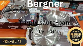 Bergner TriPly Saute Pan amp Frying Pan Unboxing kitchenware stainlesssteel triply premium [upl. by Ille]