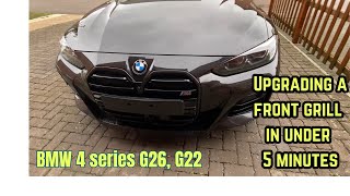 BMW 4 series G22 G26 grill installation in under 5 minutes [upl. by Skipton140]