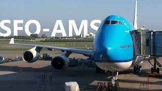 KLM 606  San Francisco to Amsterdam  Boeing 747400  Economy Comfort [upl. by Madison]