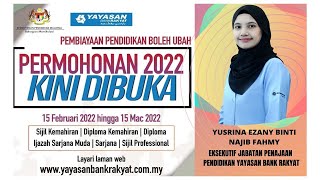 PEMBIAYAAN PENDIDIKAN BOLEH UBAH  YAYASAN BANK RAKYAT [upl. by Bernardina]