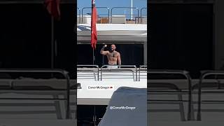 Conor McGregor is seen inside his yacht while he gets some sun mcgregor yatch puertobanùs [upl. by Haodnanehs]