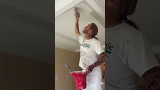 Painting a coffered ceiling with Edgecomb Gray HC173 by Benjamin Moore shorts [upl. by Eyks144]