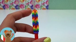 Rivestimento per penna o uncinetto con elastici Loom  rainbow loom pen tutorial italiano [upl. by Culley]