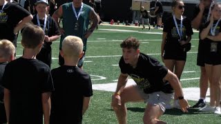 Cooper DeJean holds youth football camp in Iowa City [upl. by Sherman]