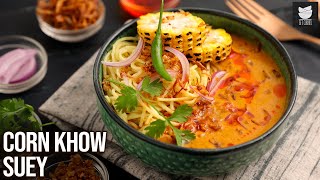 Corn Khow Suey Recipe  How To Make Veg Burmese Khow Suey  Veg Khow Suey  Chef Varun Inamdar [upl. by Finny]