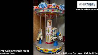 Lot 45  3 Horse Carousel Kiddie Ride [upl. by Aniteb]