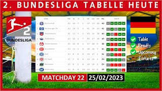 2 BUNDESLIGA TABELLE HEUTE 20222023  2 BUNDESLIGA TABELLE AKTUELL  25022023 [upl. by Sharron]