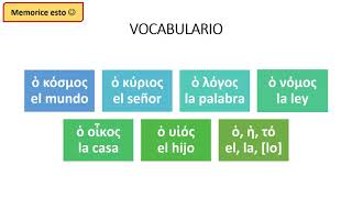 Clase 3 sustantivos 2da declinación griego koiné 1 [upl. by Payne]