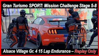 Gran Turismo SPORT  Mission Challenge 58  Alsace Village 15 Lap EnduranceRace Replay ONLY [upl. by Eilak]