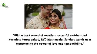 RVD Matrimonial Services  Most Trusted Matrimonial Site in India [upl. by Etnud306]