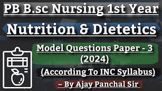 Post Basic Bsc Nursing 1st Year Nutrition amp Dietetics Question  By Ajay Panchal Sir [upl. by Anyad]