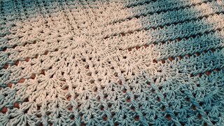 Corded Shells Square Blanket Crochet Tutorial [upl. by Dunseath]