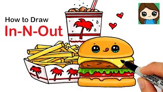 How to Draw a Burger Combo  InNOut [upl. by Aiuqet]