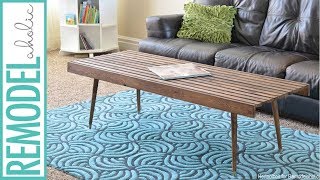 Easy Building Tutorial MidCentury Modern Slat Coffee Table or Bench [upl. by Lotti]