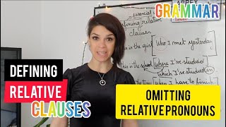 Learn English Grammar DEFINING RELATIVE CLAUSES OMITTING RELATIVE PRONOUNS [upl. by Kalbli910]