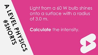 Calculate the Intensity  A Level Physics Shorts [upl. by Annabela]