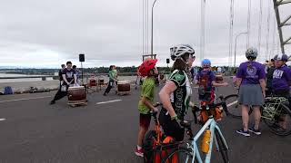 Takohachi drummers on Fremont Bridge during Portland Bridge Pedal 2024 [upl. by Navanod]