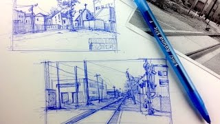 Urban Sketching Series Pt 3  Tips on how to breakdown a scene to simple flat shapes [upl. by Fassold]