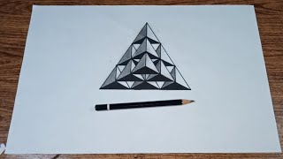 how to draw 3d triangle impossible  simple drawing tutorial [upl. by Eibrik]