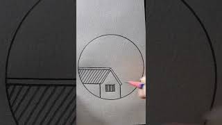 Circle art drawing💖 rongdhonuartanddrawing drawing art scenerydrawing draw artwork [upl. by Hakan]