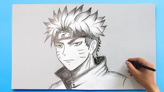 NARUTO Drawing  How to draw Naruto Uzumaki [upl. by Ayrolg907]