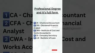 Professional degree amp its full form shorts shortsfeedindiaProfessionaldegree deepikasgkworld [upl. by Ecniuq]