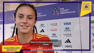 CDM Féminine U17 🇩🇴🏆 Espagne 🇪🇸  Clara Serrajordi 🗣️quotNous avons atteint notre objectifquot ⚽🔥 [upl. by Adnole41]