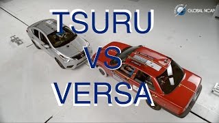 Prueba de Impacto Nissan Tsuru vs Versa [upl. by Benoite]