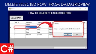 DataGridview Cell Click Event C  How To Delete Selected DataGridView Row Using C  Source Code Ph [upl. by Deeas]