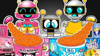 INCREDIBOX SPRUNKI  Fun Bot Baby And Pink Bot Family Convenience Store Food  Mukbang ASMR [upl. by Jago31]