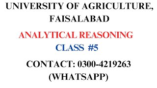 UAF MPhil amp PhD Test Preparation Class 5  UAF MPhil and PhD Admissions  Analytical reasoning [upl. by Ted]