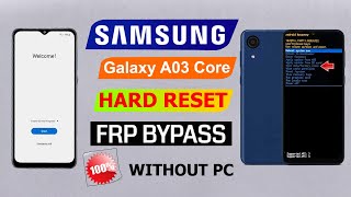 Finally New Method  Samsung A03  A03 Core Hard Reset And FRP Bypass Android 12 13 Without Pc [upl. by Consolata]