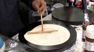 Paris amp London Street Food Making French Crepes [upl. by Arabelle897]