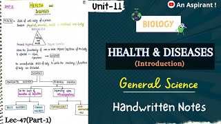 Health amp Diseases Unit11 Part1  Biology  General Science  Lec47  An Aspirant [upl. by Htebyram]