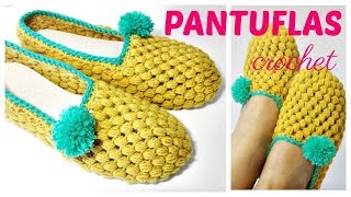 Pantuflas a crochet para adultos todas las tallas [upl. by Jedlicka]