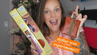 Dollar TREE 🌳 experiment DIY your own Zipper Pouch from Dollar Tree faux leather amp iron on glitter [upl. by Retnyw750]